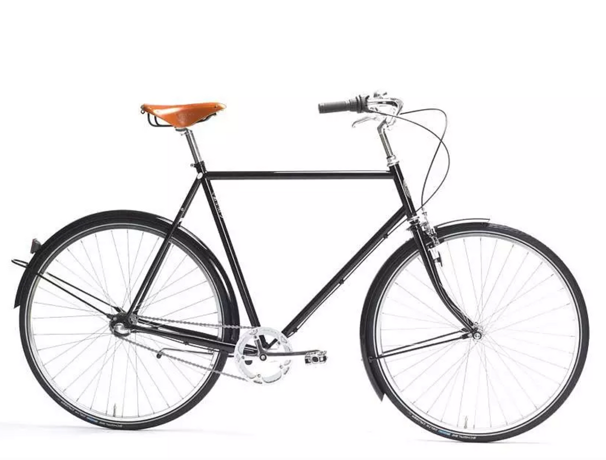 Pelago Bristol i sort med brun sadel, set fra siden