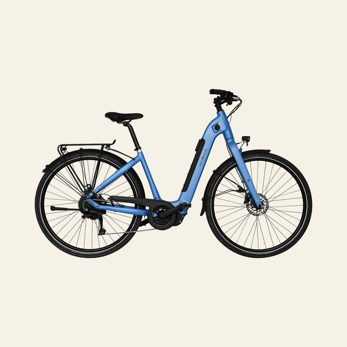 Velo de Ville CEB Light med Wave-stel i blå, set fra siden