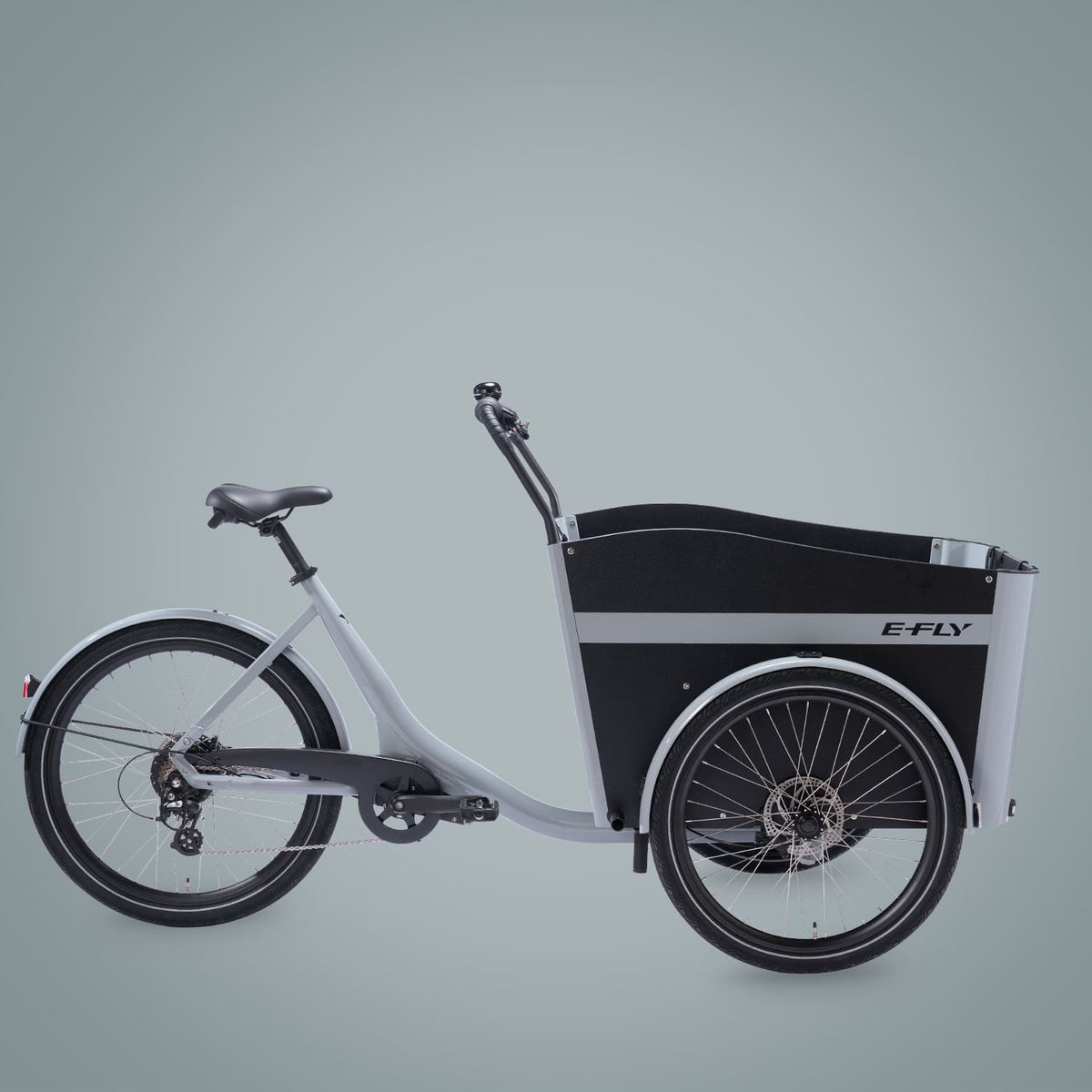 E-FLY Cargo RD i Steel Grey, set fra siden