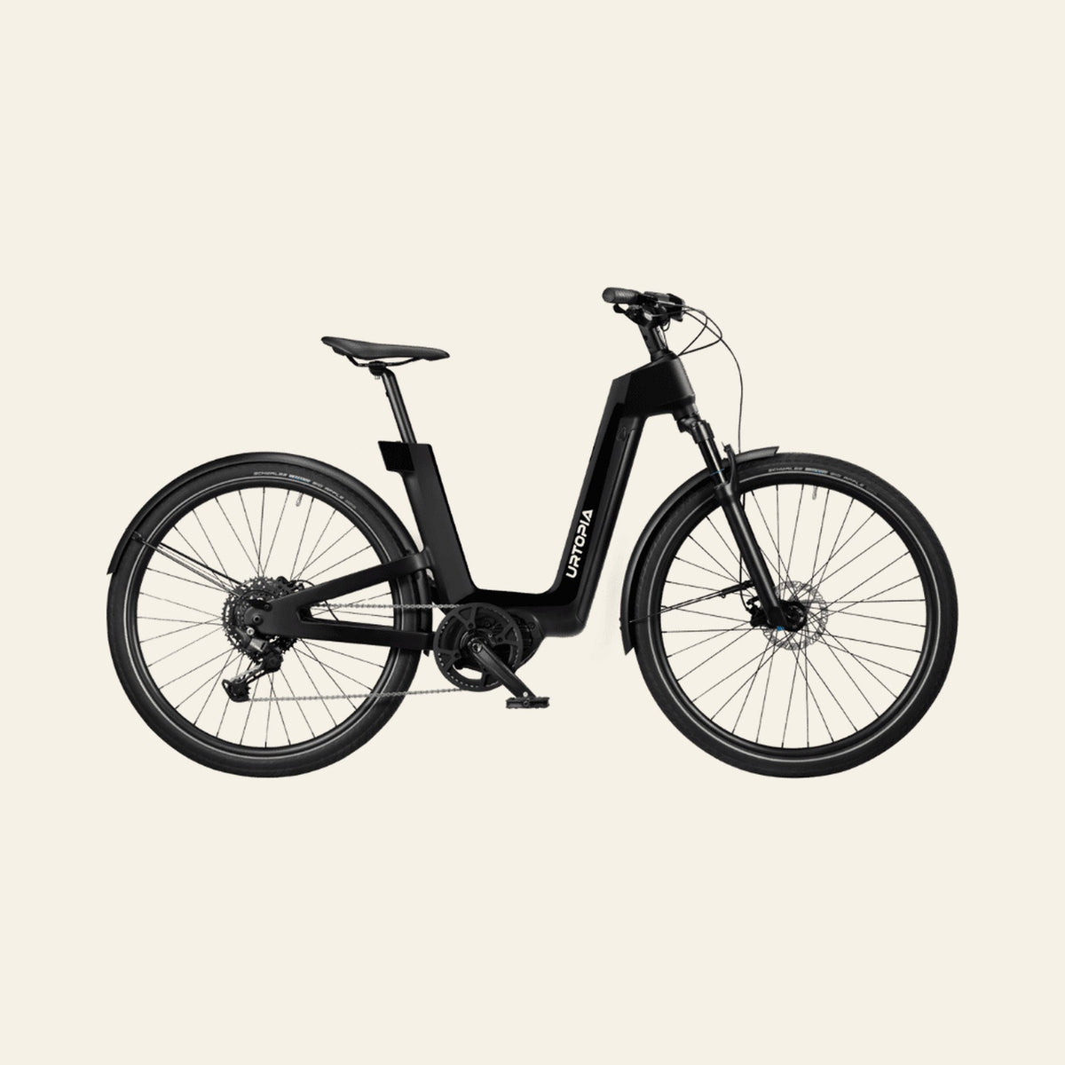 Urtopia Carbon Fusion elcykel i sort, set fra siden