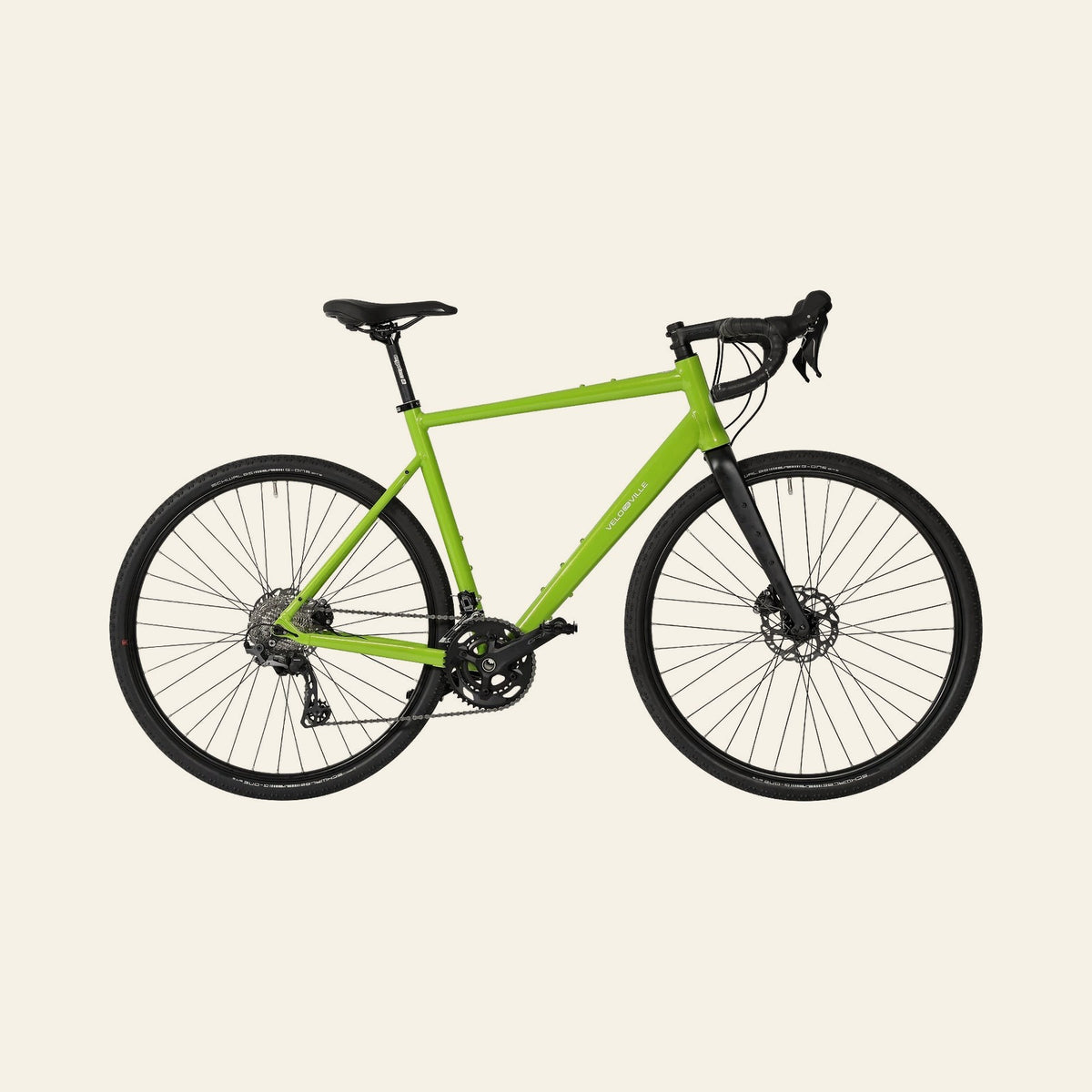 Velo de Ville G 400 gravelcykel i grøn, set fra siden